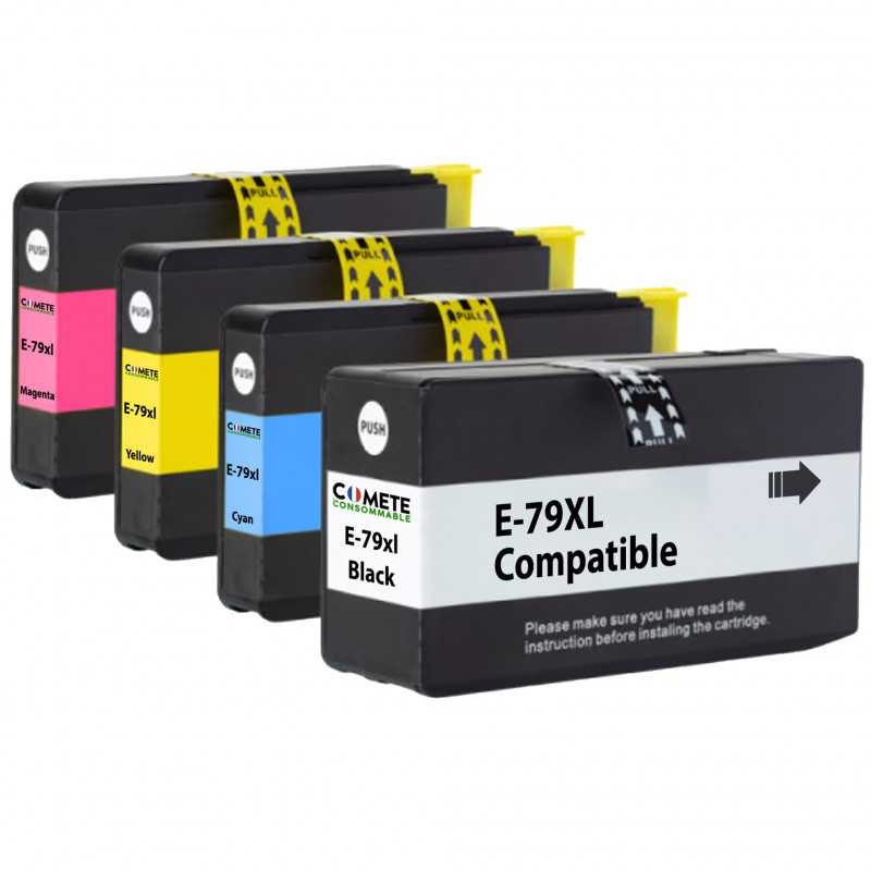 1 Pack de 4 cartouche compatible Epson 79XL Noir + Cyan + Magenta + J