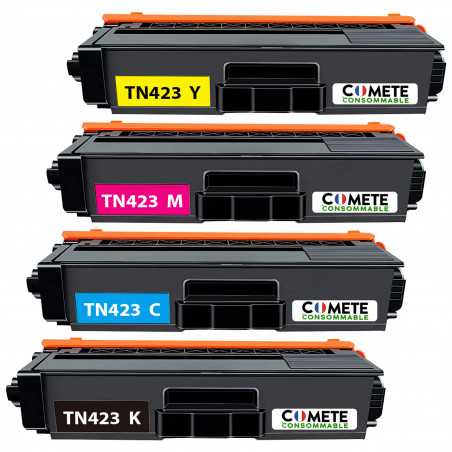 Pack de 4 Toner compatible BROTHER TN423 Noir+Cyan+Magenta+Jaune, Racine