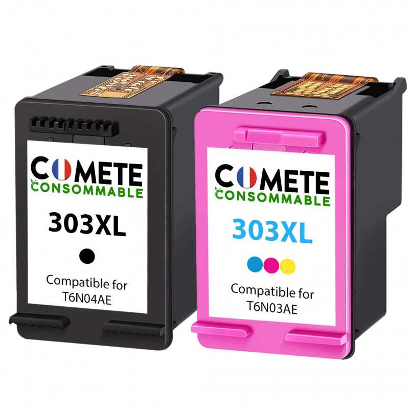 2 cartouches compatibles HP 303 XL 303XL - 1 Noir + 1 Couleurs, HP 2 cartouches compatibles HP 303 XL 303XL - 1 Noir + 1 Couleurs, HP