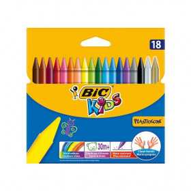 Crayons de Cire Bic Kids Plastidecor 18 Couleurs, Racine