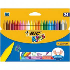 Crayons de Cire Bic Kids Plastidecor 24 Couleurs, Racine