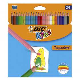 Crayons de couleurs 18cm Bic Kids Tropicolors 2 - Boite de 24, Racine