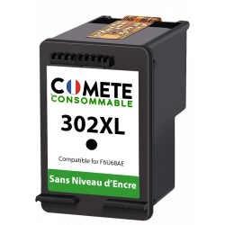 1 cartouche compatible HP 302XL Sans niveau d'encre Noir, HP