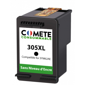 1 cartouche compatible HP 305 XL 305XL Noir Sans Niveau d'encre, HP
