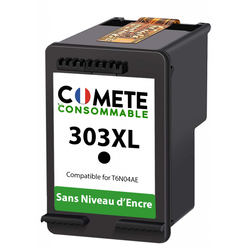 1 cartouche compatible HP 303 XL 303XL Noir Sans affichage du niveau d'encre, Racine 1 cartouche compatible HP 303 XL 303XL Noir Sans affichage du niveau d'encre, Racine