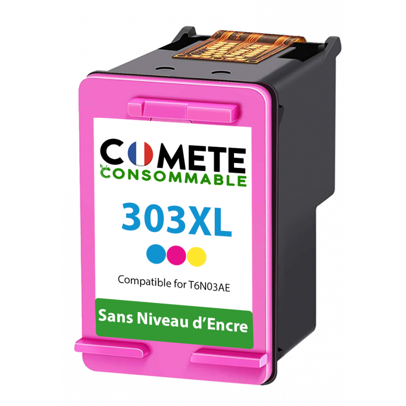 1 cartouche compatible HP 303 XL 303XL Couleur Sans affichage du niveau d'encre, HP