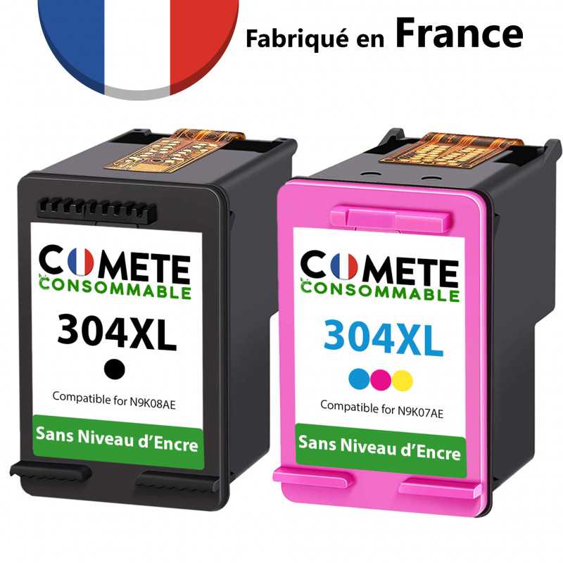 Pack 2 cartouches compatibles HP 304XL noir et couleur Pack de 2