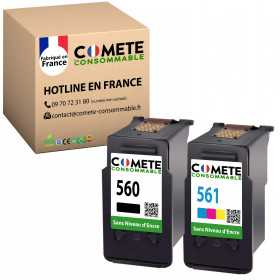 2 cartouche compatible CANON PG560 CL-561 Noir Couleur Sans affichage du Niveau d'encre, Racine