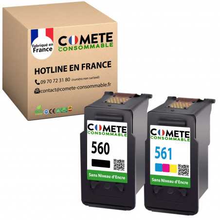 2 cartouche compatible CANON PG560 CL-561 Noir Couleur Sans affichage du Niveau d'encre, Racine