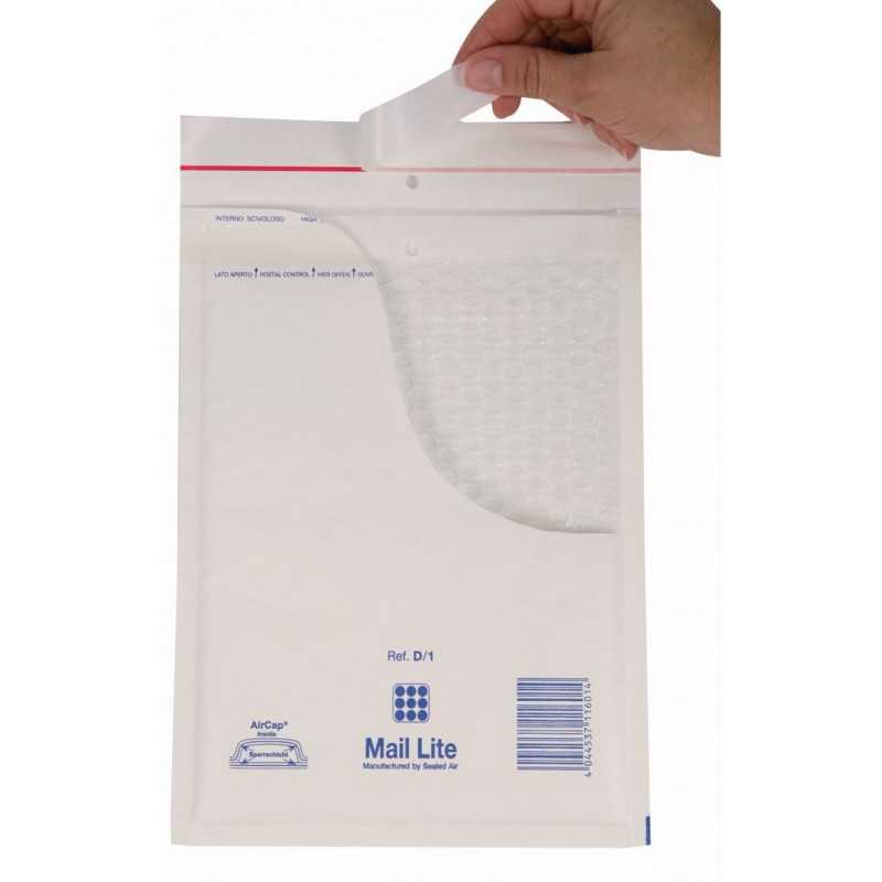 Mail Lite Lot de 100 Enveloppes à bulles D/1 - 180 x 260 mm Blanc, Fournitures de bureaux