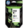 1 Pack de 2 Cartouches originales HP 350/351 Noir+Couleur, Racine