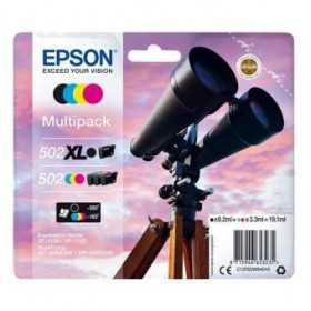 Epson Multipack Jumelle 502 XL 502XL Encre - 1 Noir + 1 Cyan + 1 Magenta + 1 Jaune (1x4,6ml+3x3,3ml), Racine
