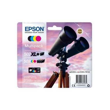 Epson Multipack Jumelle 502 XL 502XL Encre - 1 Noir + 1 Cyan + 1 Magenta + 1 Jaune (1x4,6ml+3x3,3ml), Racine