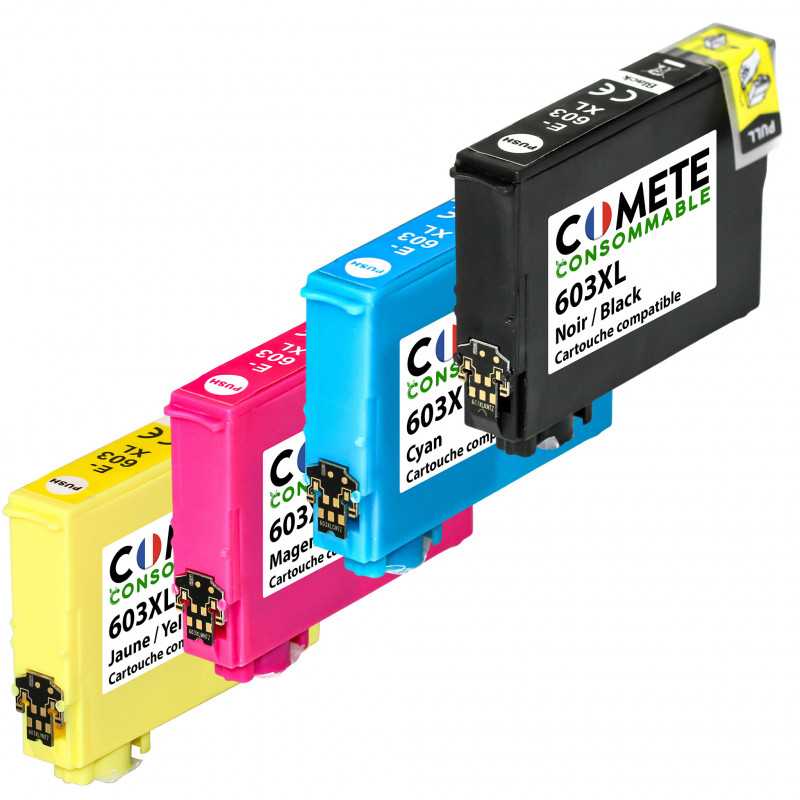 COMETE, Marque Française - 603XL - Cartouches d'encre Compatibles Epson 603  XL Etoile de Mer - pour Cartouche epson XP 2100 XP 2105 (1 Noir 1 Cyan 1  Magenta 1 Jaune) : : Informatique