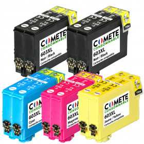 COMETE, Marque Française - 603XL - Cartouches d'encre Compatibles Epson 603  XL Etoile de Mer - pour Cartouche epson XP 2100 XP 2105 (1 Noir 1 Cyan 1  Magenta 1 Jaune) : : Informatique