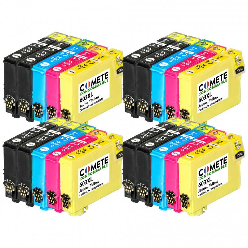 20 Cartouches 603XL compatibles Epson Expression Home - 8 Noir + 4 Cyan + 4 Magenta + 4 Jaune, EPSON 20 Cartouches 603XL compatibles Epson Expression Home - 8 Noir + 4 Cyan + 4 Magenta + 4 Jaune, EPSON