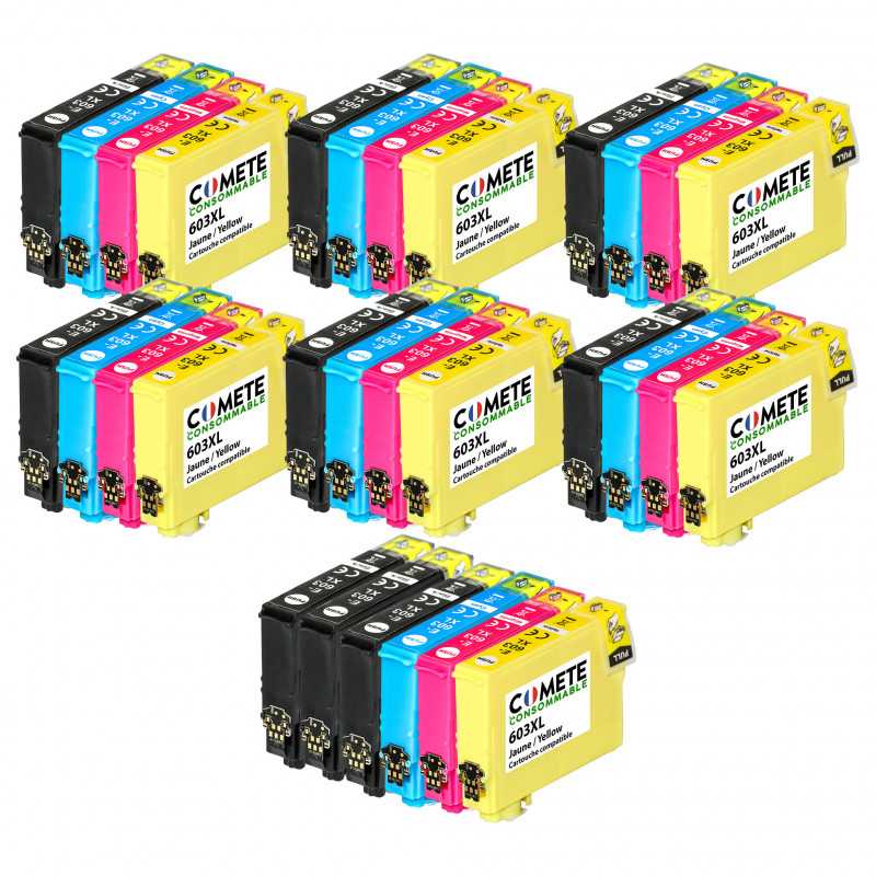 30 Cartouches 603XL compatibles Epson Expression Home - 9 Noir + 7 Cyan + 7 Magenta + 7 Jaune, EPSON 30 Cartouches 603XL compatibles Epson Expression Home - 9 Noir + 7 Cyan + 7 Magenta + 7 Jaune, EPSON