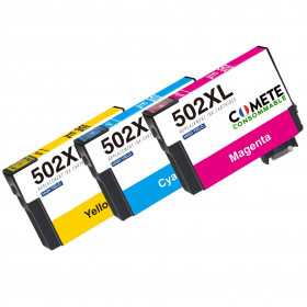 3 Cartouches compatible EPSON 502XL - 1 Cyan + 1 Magenta + 1 Jaune, Racine