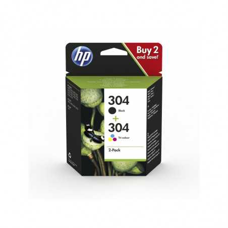 HP Pack de 2 Cartouches d'Encre HP 304 Noir et Couleur 4ml et 2 ml, Racine