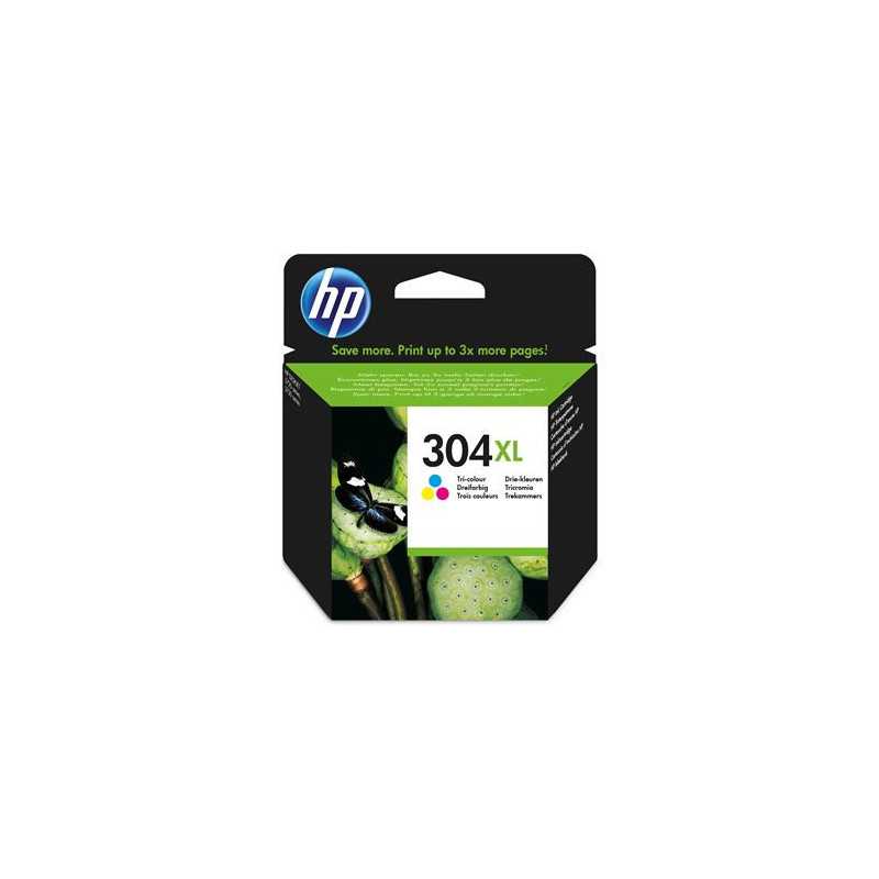 HP Cartouche d'Encre HP 304 XL 304XL -3 Couleurs (Cyan, Magenta, Jaune) 7ml, Racine