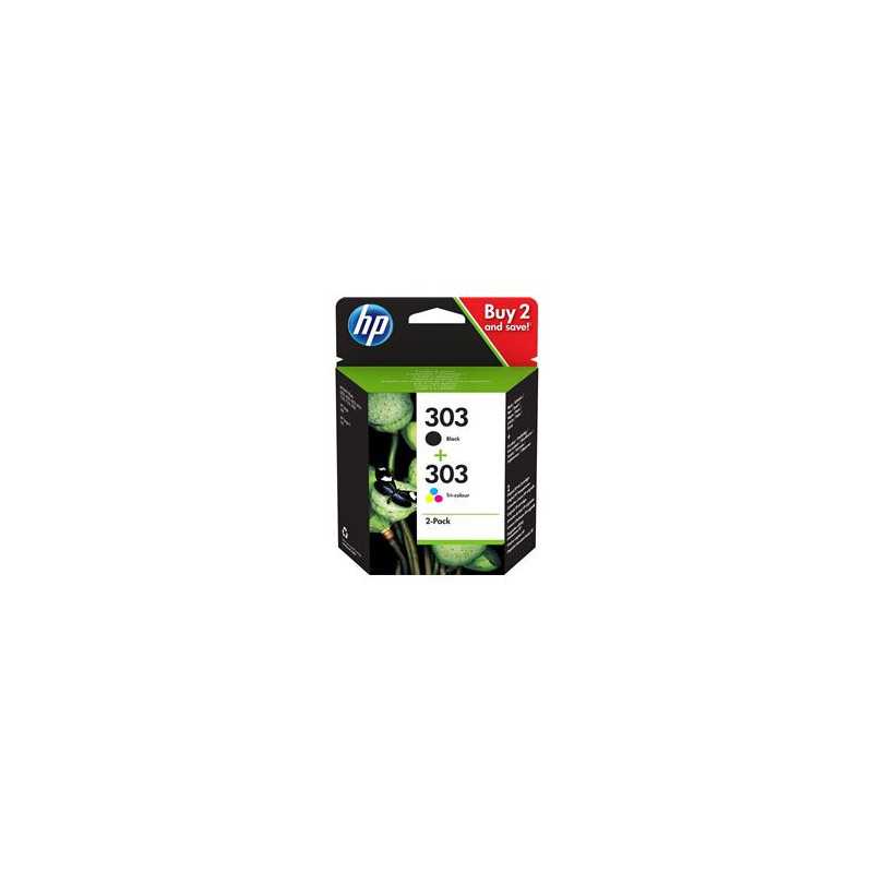 HP Pack 2 Cartouches originale HP 303 Noir et Couleurs, Racine