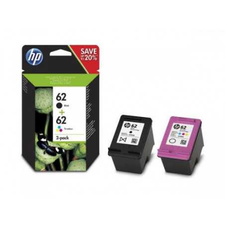 HP 2 cartouches originales HP 62 - 1 Noir + 1 Couleurs, Racine