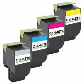 pack de 4 Toner compatible LEXMARK 702 Noir cyan magenta jaune, Racine