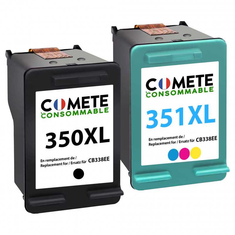 Pack de 2 cartouche compatible HP 350XL Noir 351XL couleur, Racine Pack de 2 cartouche compatible HP 350XL Noir 351XL couleur, Racine