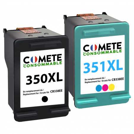 Pack de 2 cartouche compatible HP 350XL Noir 351XL couleur, Racine