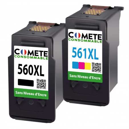 2 cartouches compatibles CANON PG560 XL PG-560 CL-561 560XL 561XL - 1 Noir + 1 Couleurs, Racine