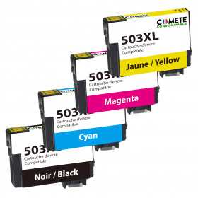 4 Cartouches compatibles avec Epson 503XL - 1 Noir + 1 Cyan + 1 Magenta + 1 Jaune, Racine