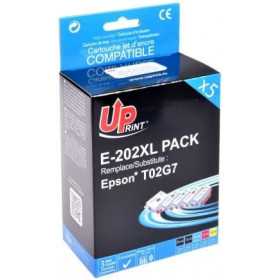 UPRINT 5 Cartouches compatible Epson 202XL - 1 Noir + 1 Photo Noir + 1 Cyan + 1 Magenta + 1 Jaune, Racine
