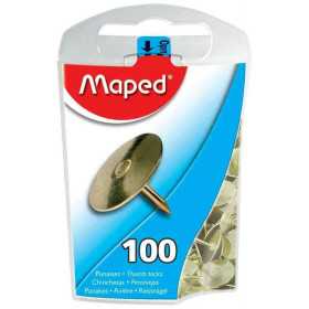 Boite de 100 punaises Maped Laiton