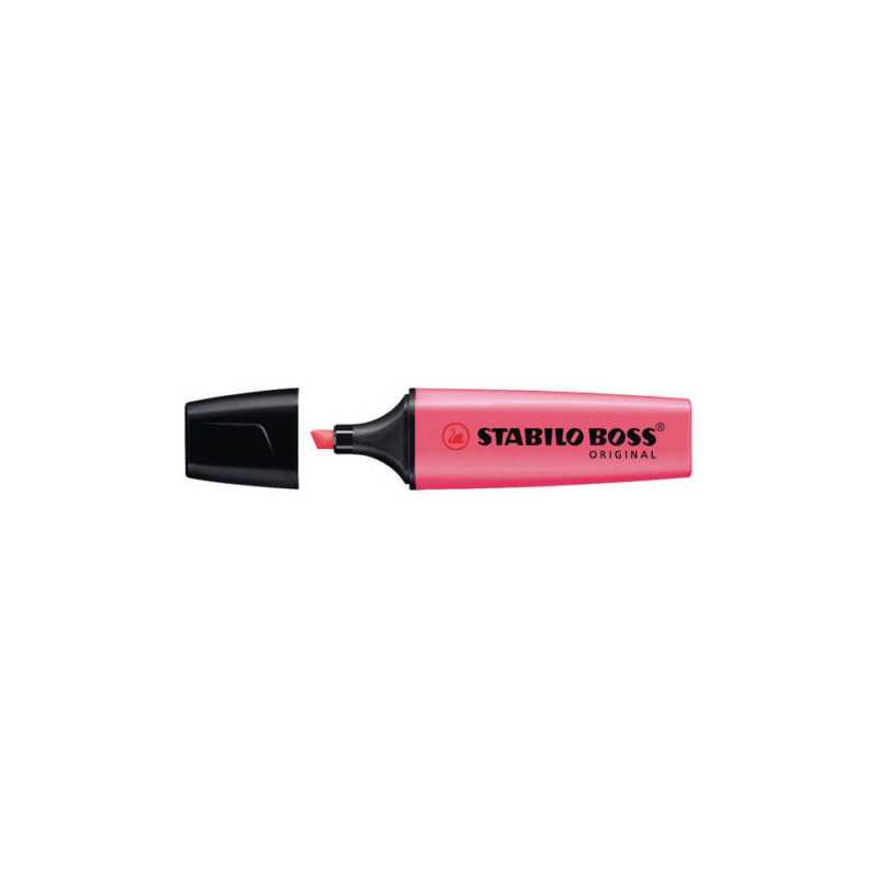 Stabilo Boss Rose Fluorescent Marqueur 70/56 Pack 10 Pointe biseautée - Comète consommable