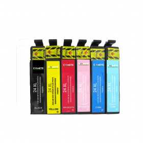 Pack de 6 Cartouches compatibles EPSON 24 24XL T24XL(BK+C+M+Y+PM+PC)