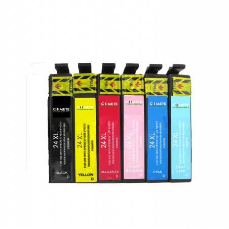 Pack de 6 Cartouches compatibles EPSON 24 24XL T24XL(BK+C+M+Y+PM+PC)