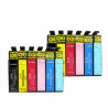 Pack de 12 Cartouches compatibles EPSON 24 24XL T24XL(BK+C+M+Y+PM+PC)