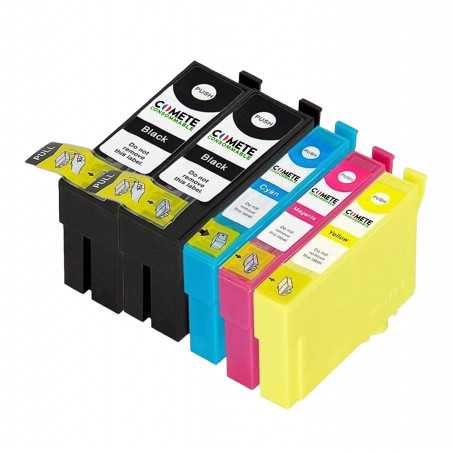 5 cartouches compatibles Epson 34XL - 2 Noir + 1 Cyan + 1 Magenta + 1 Jaune