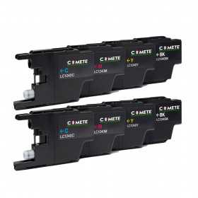 8 Cartouches compatibles BROTHER LC1240 LC1280 - 1 Noir + 1 Cyan + 1 Magenta + 1 Jaune