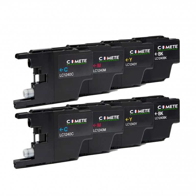 8 Cartouches compatibles BROTHER LC1240 LC1280 - 1 Noir + 1 Cyan + 1 Magenta + 1 Jaune 8 Cartouches compatibles BROTHER LC1240 LC1280 - 1 Noir + 1 Cyan + 1 Magenta + 1 Jaune
