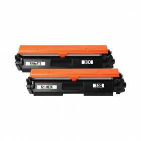 2 Cartouche de toner compatible avec HP 30X CF230X Noir