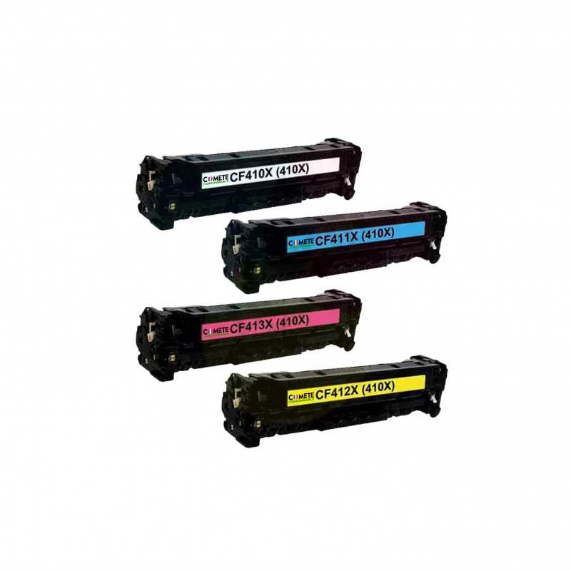 pack de 4 Toner Compatible avec HP 410X CF410X Noir Cyan Magenta Jaune