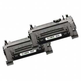 2 Toners Compatibles avec HP 90A CE390A Noir