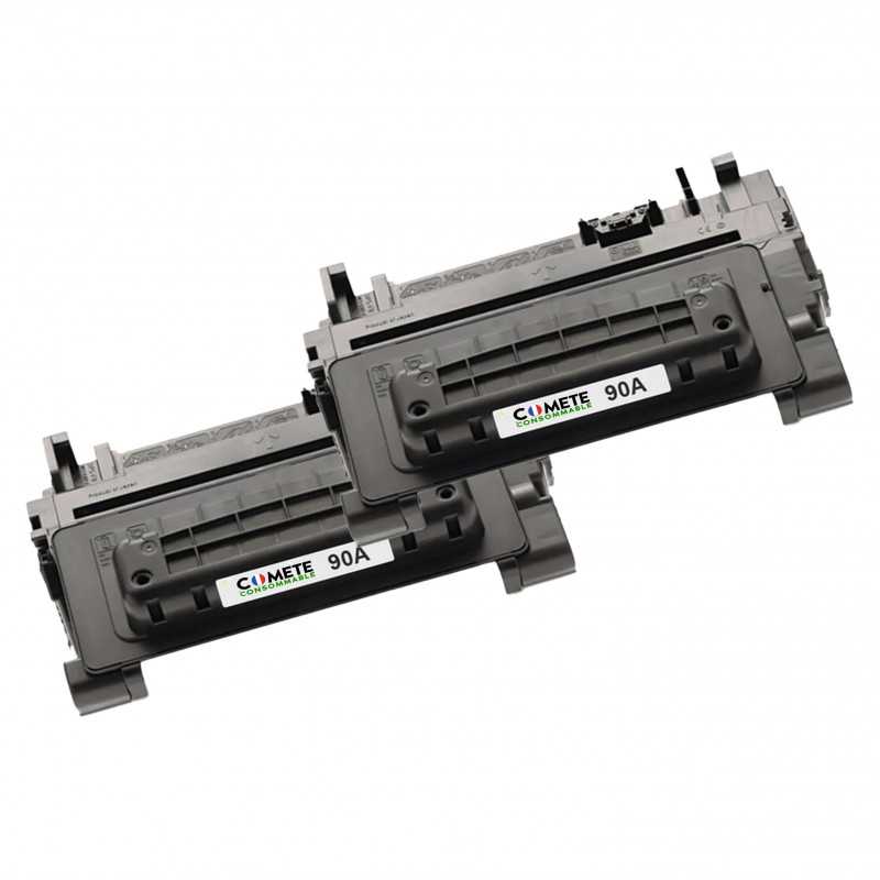 2 Toners Compatibles avec HP 90A CE390A Noir