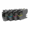 Pack de 4 Cartouche Compatibles avec Brother LC421 Noir + Cyan + Magenta + Jaune