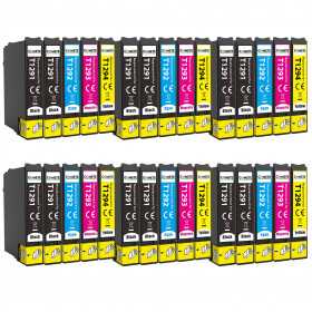 30 Cartouches compatibles Epson T129XL - 12 Noir + 6 Cyan + 6 Magenta + 6 Jaune