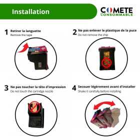 1 cartouche compatible HP 301 Noir - sans affichage du niveau d'encre