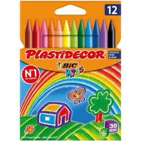 Crayons de Cire Bic Kids Plastidecor 12 Couleurs