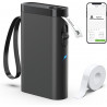 Imprimante d'étiquettes noire, Bluetooth P21, Étiqueteuse Portable avec Ruban Adhésif Blanc - iOS Android Imprimante d'étiquettes 1 imprimante + 1 ruban
