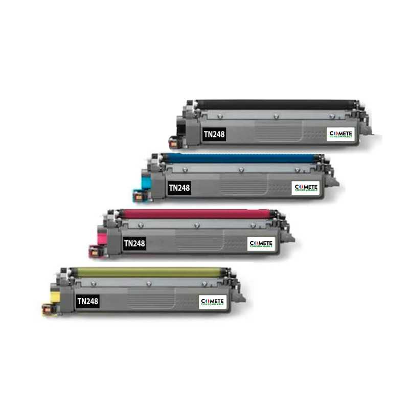 4 Toner compatible BROTHER TN248 Noir Cyan Magenta Jaune 4 Toner compatible BROTHER TN248 Noir Cyan Magenta Jaune